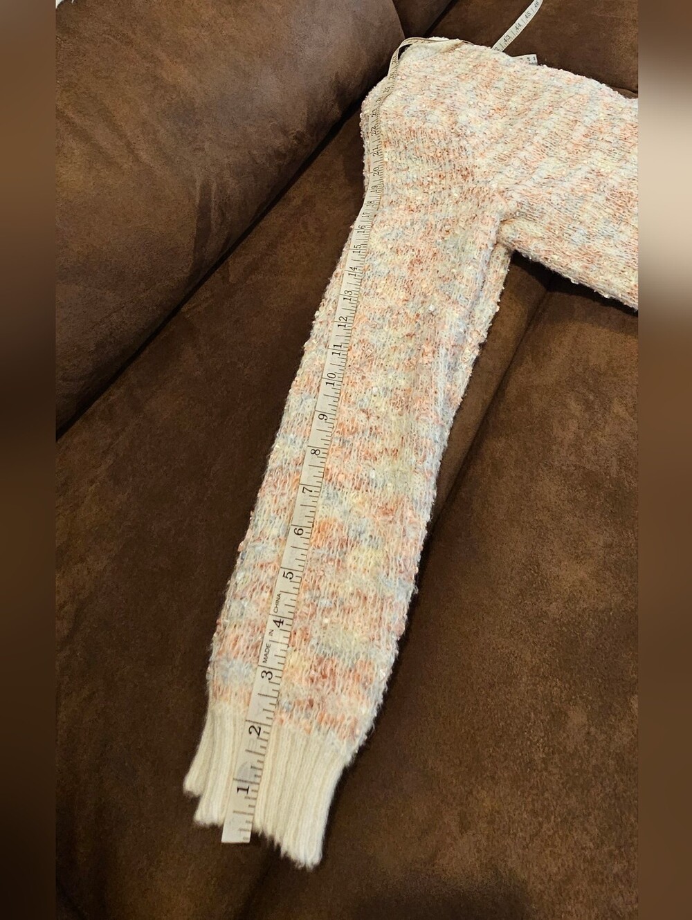Handmade Women's Cream & Blush Textured Button-Front Cardigan - Picture 2 of 11